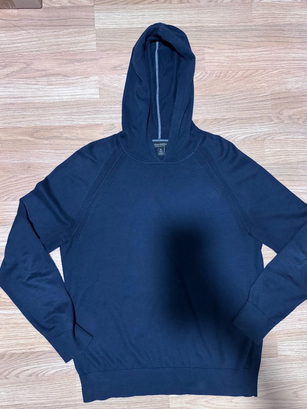 Banana Republic Supima Cotton Men's Navy Hooded Pullover Sweater